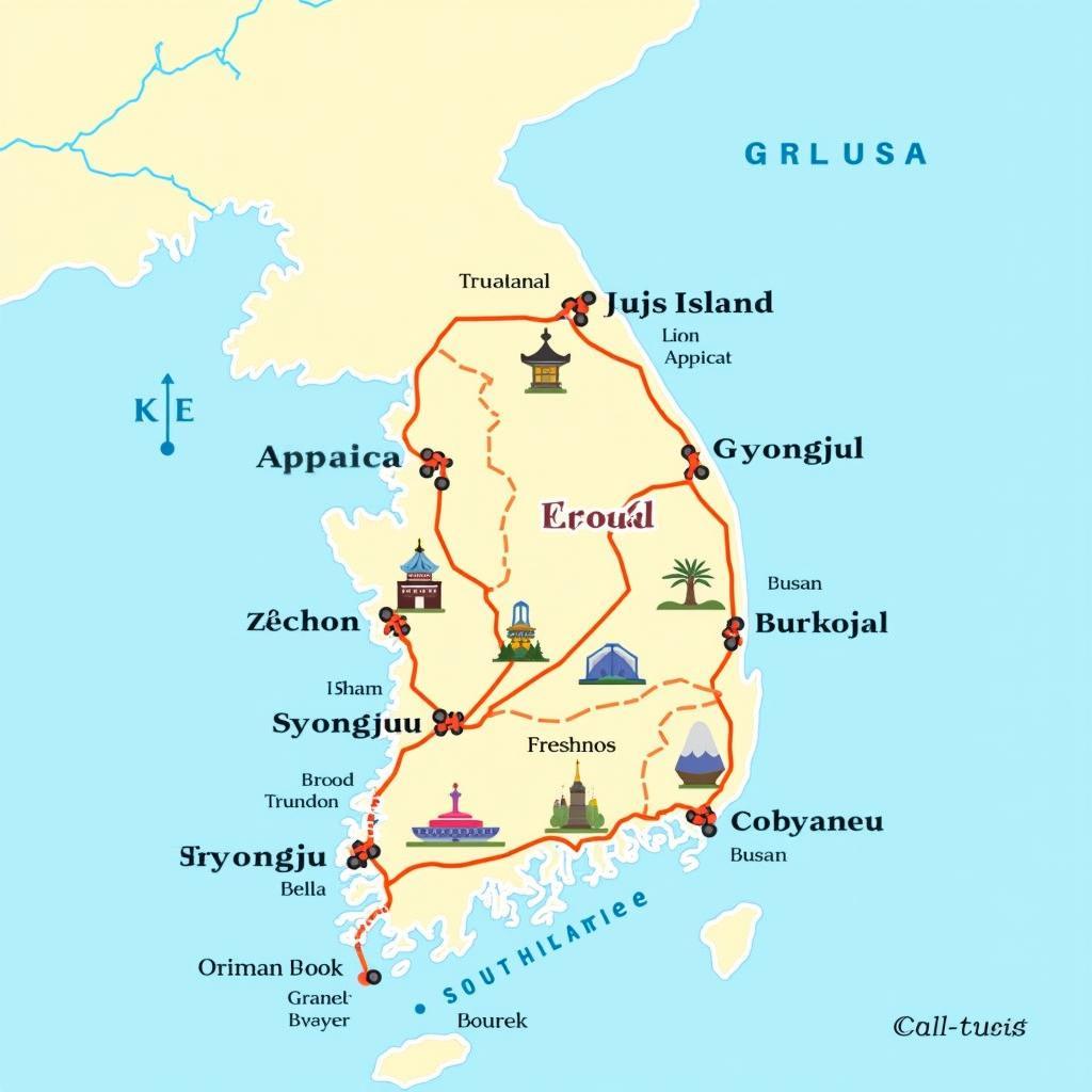 Ban do du lich Han Quoc chi tiet